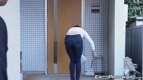 Asian babe Nana Kamiyama allowed a stranger to fuck her in her house