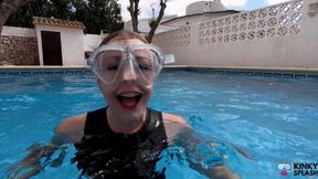 Underwater Wetsuit & Mask Fetish Filling, Bubbles & Breath Control