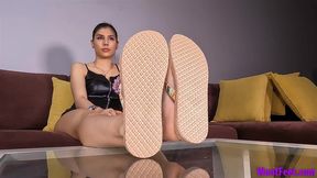 Bare Feet in Flip Flops - Shoeplay - HD MP4