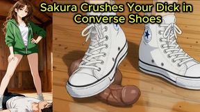 Cock & Balls Trample in Converse Sneakers - Mistress Sakura Femdom JOI Cock Trampling Animation
