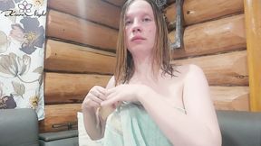 Girl sensually masturbates pussy after bath &ndash; amateur