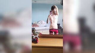 English youngster edging and pop-shot - mirror solo