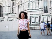 Susy Blue flashing in Florence (Italy)