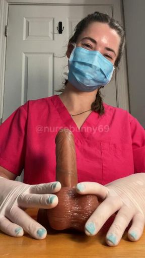 Glove HJ in Pink Scrubs and Tie on Mask