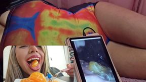 I swallow whole orange segments and show you the digestion process through my endoscopic camera