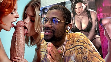 Delicious Naughty Blonde And Ginger Teens Licking A BWC While Cumming, AI Generated