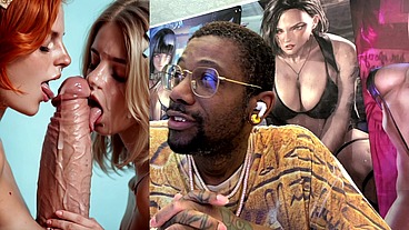 Delicious Naughty Blonde And Ginger Teens Licking A BWC While Cumming, AI Generated