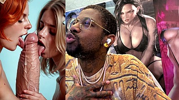 Delicious Naughty Blonde And Ginger Teens Licking A BWC While Cumming, AI Generated