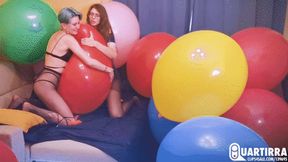 Q823 Three girls, many big balloons and a lot of spectacular pops - 1080p