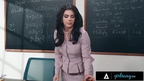 GIRLSWAY - Naughty MILF Jayden Cole Flashes Nipple Clamps To Teacher Valentina Nappi To Be Dominated