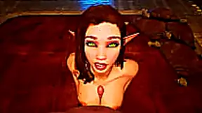 Big-Assed Elf Babe Gives Blowjob for Anal Sex & Realistic 3D Cumshot Fantasy