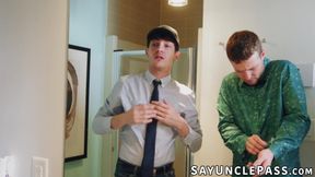 Benjamin Blue and Edward Terrant tire out their stepdads for a party