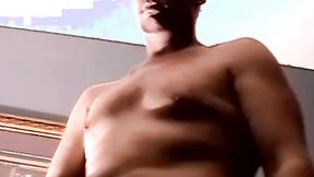 Deviant hung amateur strips naked & beats his thick prick