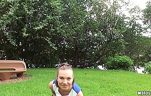 Tiff Bannister makes her BF's wish to fuck a cheerleader true