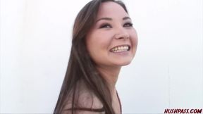 Tiny asian Kia gets her pussy stuffed with thick white meant
