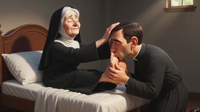 Priest Licking Nun’s Feet - Dominated