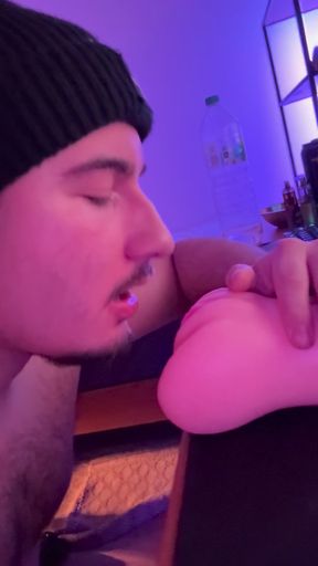 Submissive boy eats his own cumshot from Toy