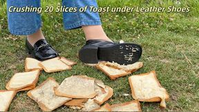 Crushing 20 Slices of Bread Carpet under my Leather Shoes (Spitting&Audio)
