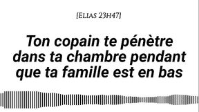 [Audio pour les femmes ] Ton copain te prend en silence pendant que ta famille est en bas [Petit ami] [Sexe chuchot&eacute_] [Prise de risque] [Tendre puis intense] [G&eacute_missements]
