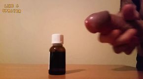 Amateur solo handjob and cumshot on a bad medicine, jerking off a huge load of cum from a big cock