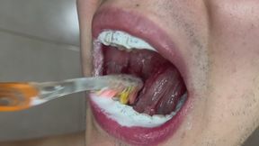 Close-Up ASMR Giant washes his mouth, and shows you everything in detail