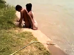 Indian gay boys fucking fun near river