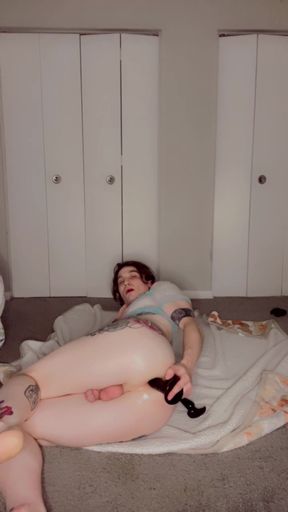 Spectacular moment from "Sissy Tessa Rivers deep throats a dildo and fucks her ass"