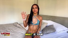 veronica castro - 18 year old perfect tiny skinny teen first time anal creampie latina casting couch