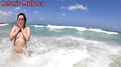 Your big white ass makes my big dick leak on this naked beach