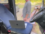 exhibits myself in front of his car