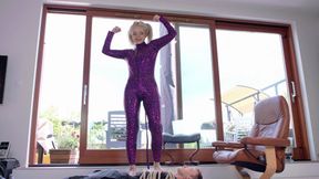 Purple Catwoman Dominate Man - UHD 3840x2160 - 4K