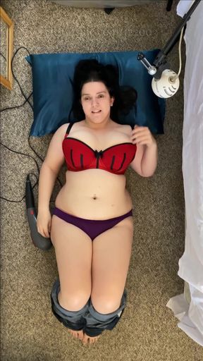 Quick and Sneaky Orgasms - Powerful Massager - Denim Jeans, Bra, and Panties