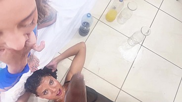 Amateur extreme vol 3 with Vitoria Beatriz and OB Slave Nat playing with puk&, drinking piss and get manhandled POV style