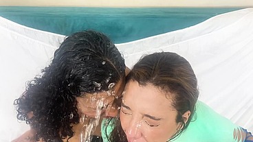 Amateur extreme vol 3 with Vitoria Beatriz and OB Slave Nat playing with puk&, drinking piss and get manhandled POV style