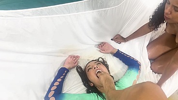 Amateur extreme vol 3 with Vitoria Beatriz and OB Slave Nat playing with puk&, drinking piss and get manhandled POV style