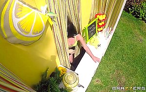 Kristina rose gets ass fingered while serving customers some lemonade
