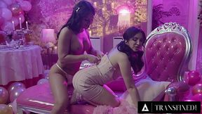 TRANSFIXED - Big Tits T-Girl Khloe Kay Enjoys Lesbian Babe Jane Wilde'_s Gorilla Grip Pussy