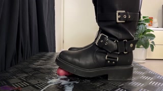 Your Balls and Cock Smashed by Your Biker Girl Friend in Dirty Boots