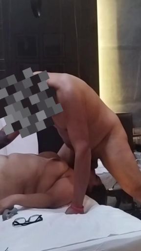 Celebrating San Valetin with my boyfriend while my husband records