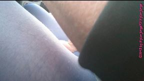 nylonjunge in blauer feinstrumpfhose im auto 2 ** fan video 12 **