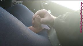 nylonjunge in blauer feinstrumpfhose im auto 2 ** fan video 12 **