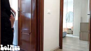 First he fucks the maid and then he destroys his wife's ass - Full video