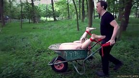 Public humiliation and outdoor BDSM for a young amateur cumslut