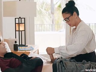 Mature Asian teacher feels so sorry for her student.With two broken arms he cant even jerk off.The milf decides she could give him a HELPING HANDjob