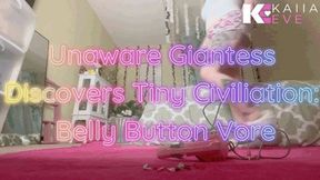 Unaware Giantess Discovers Tiny Civilization: Belly Button Vore!