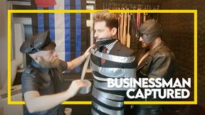 Businessman Tonny is dominated by Dom Barbudo and Ginger Cowboy Boots (1080) Gay Bondage - Gay Domination - Tape Bondage - Suit & Tie - Leather - BDSM