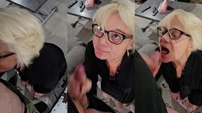 pipe et facial en mode secretaire salope