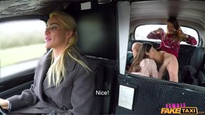 Cherry Kiss Lesbian Taxi Threesome Sex Wild Orgasms