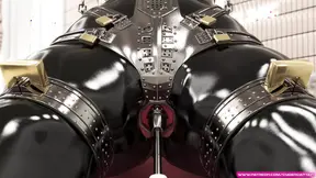 Cute teen girl enslaved in latex and metal bondage by sadistic dentist