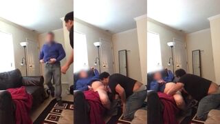 The FedEx Stud Gags on his meaty man rod like a pro